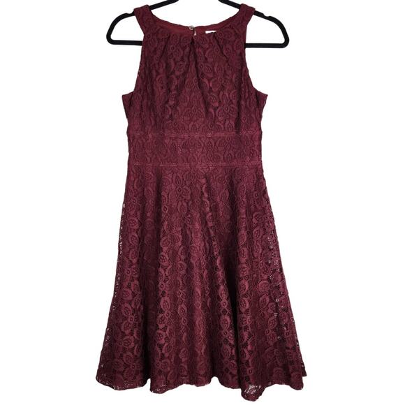 NWT Wisp Kalia Dress Size 2 Burgandy Lace Sleeveless - Picture 5 of 16